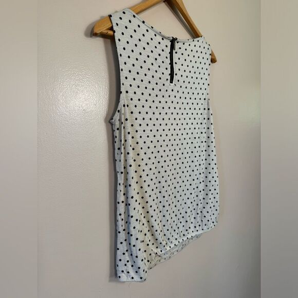 SALE! Cream LOFT Polka Dot Tank Blouse Size M VGUC - Picture 4 of 5